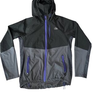 LL Bean Swift Ascent Black and Gray Hiking Shell Jacket S